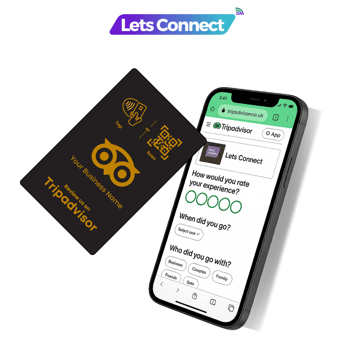 Nfc &Amp; Qr Tripadvisor Review Cards-Black And Gold-Name+Qr+Without Lc Brand