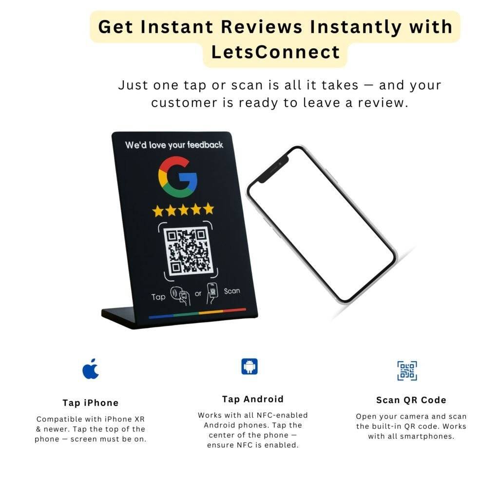 Google Review Stands Black Color Details