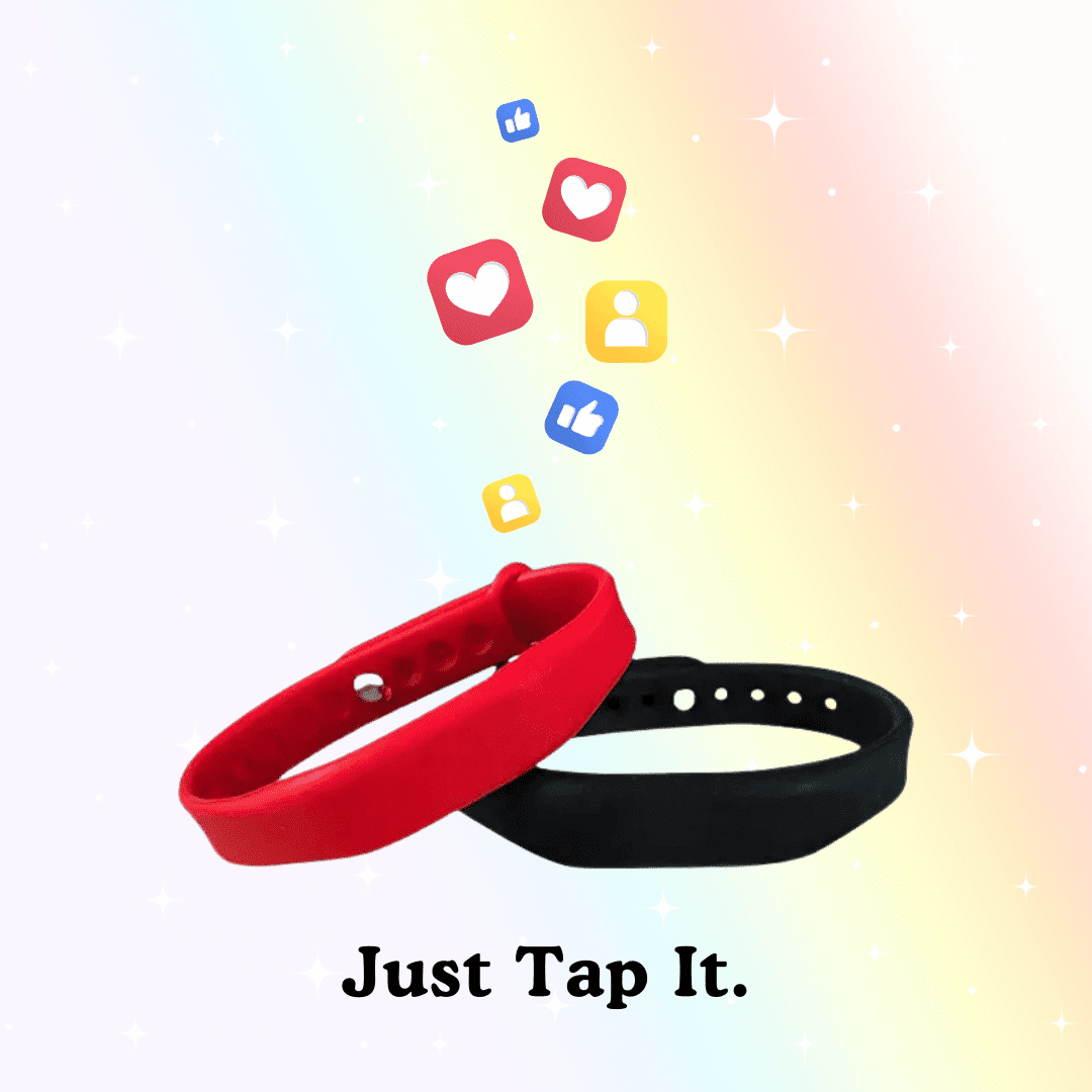Wristband Wonders Just Tap It - Simple - Red And Black