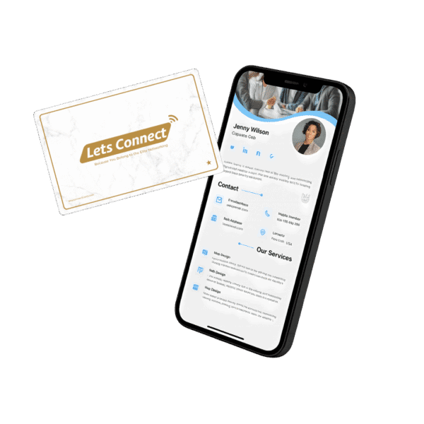 Next Gen Nfc Business Card With Qr Code &Amp; Digital Profile - White - Name+Qr -Min