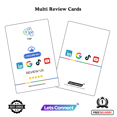 Nfc Multi Review Cards-White And Black-Simple