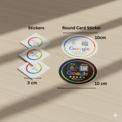 Nfc &Amp; Qr Google Review White And Black Sticker Dimensions